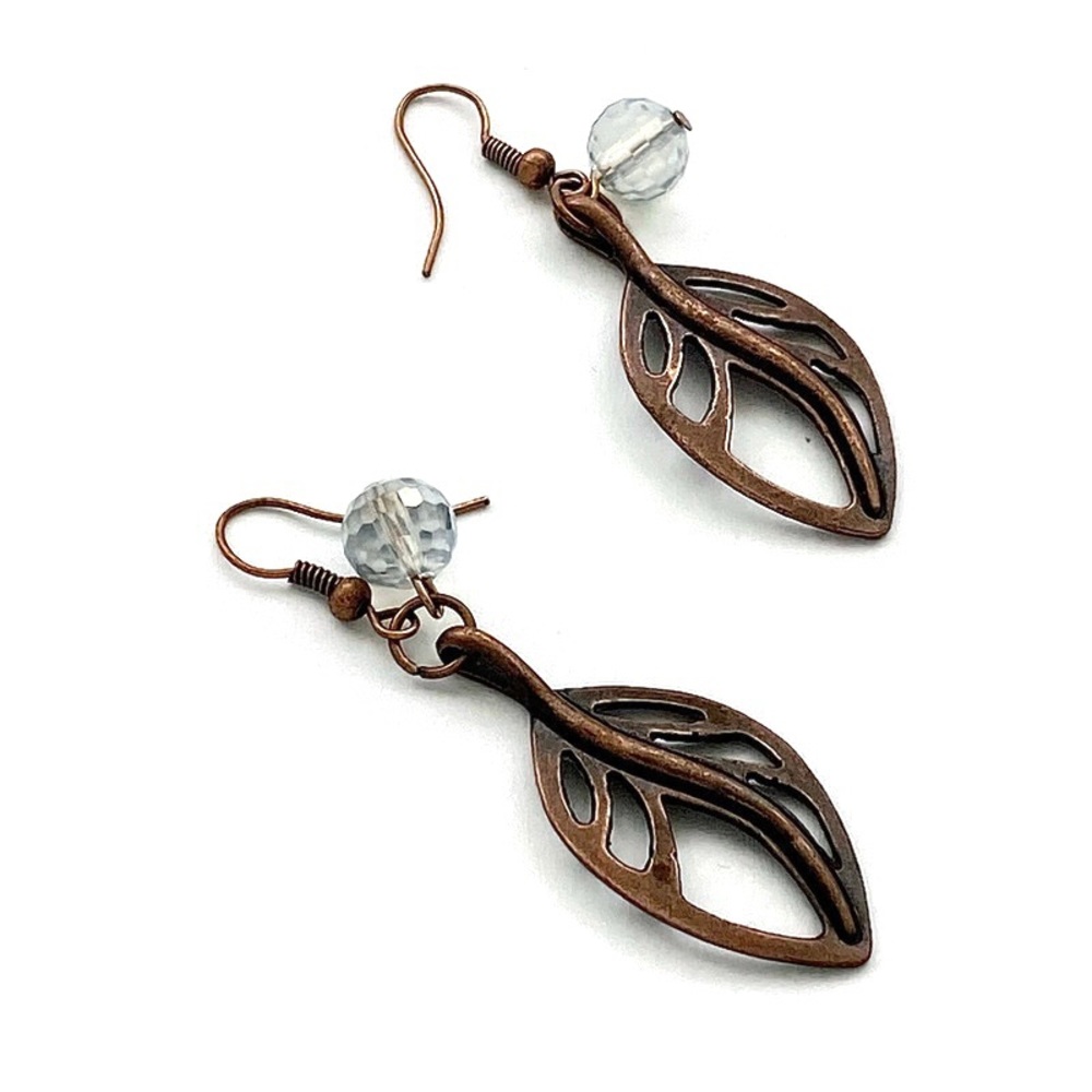 Artisan Copper Opalite Drop Dangle Earringsg - image 2